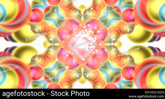 Abstract fairy world with bright 3d balls, nice colored background, 3d computer generated illustration