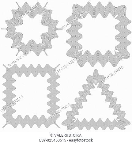 Set of Decorative Frames Isolated on White Pattern