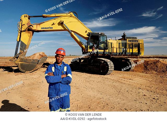 Diamond miner with komatso, South Africa