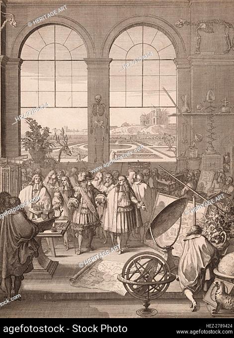 Louis XIV Visiting the Royal Academy of Sciences, 1671. Creator: Sébastien Le Clerc the Younger