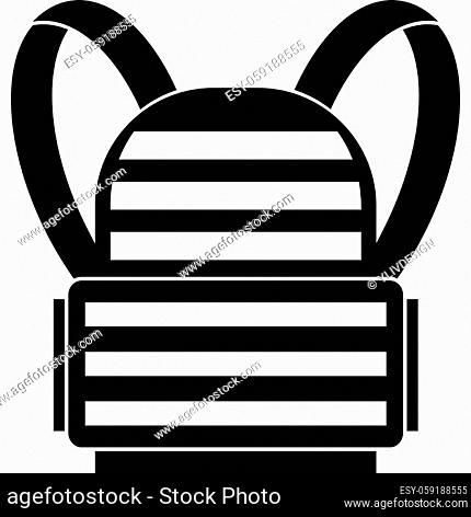 Military backpack icon in simple style isolated on white background vector illustration