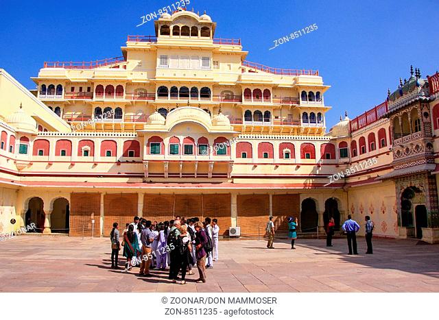 Chandra Mahal seen from Pitam Niwas Chowk, Jaipur City Palace, Rajasthan, India