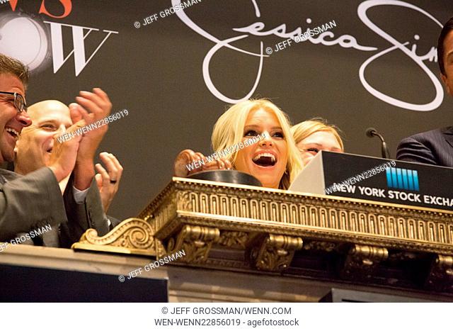 Jessica Simpson and Macy's ring the NYSE opening bell to highlight the 10th Anniversary of The Jessica Simpson Collection and Macy's Presents Fashion's Front...