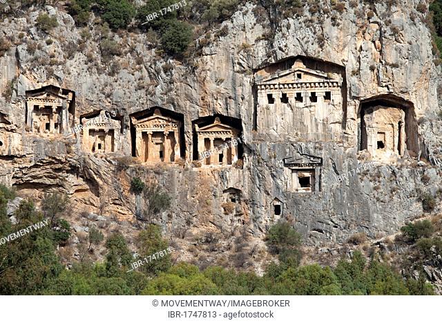 Rock Tombs of Kaunos, Dalyan, Lycia, Turkey, Asia