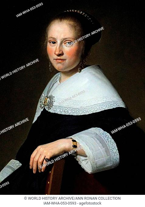 Portrait of Maria van Strijp. Painted by Johannes Cornelisz Verspronck (1600-1662) Dutch painter. Dated 17th Century