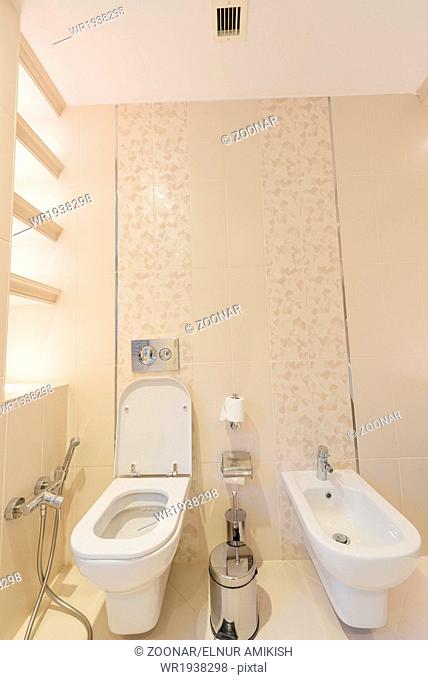 Toilet room in the modern interior