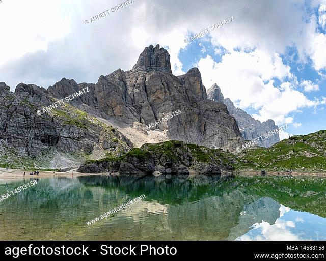 View of Lago di Coldai in the Dolomites