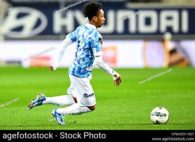 Gent's Malick Fofana pictured in action during a soccer match between KAA Gent and OH Leuven, Thursday 21 December 2023 in Gent