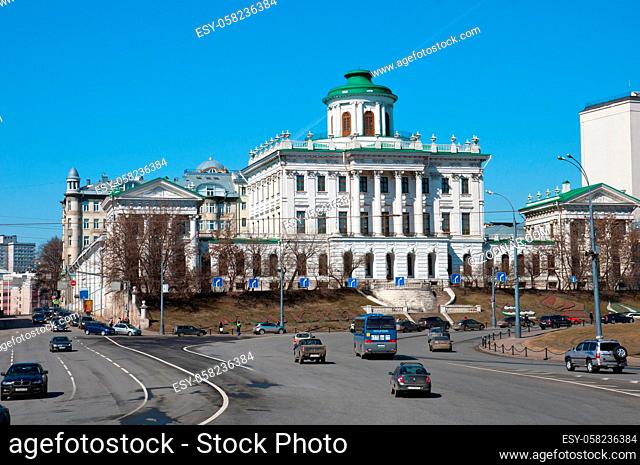Moscow, Russia - 13.04.2015. The old mansion of 18th century - the Pashkov House. Currently, the Russian State Library in Moscow