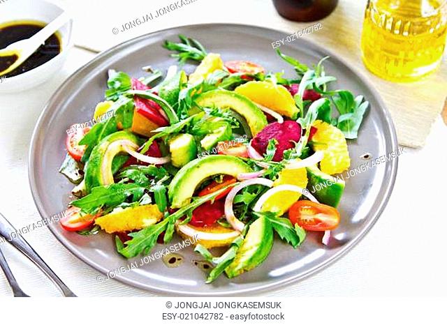 Avocado with Orange and Beetroot salad