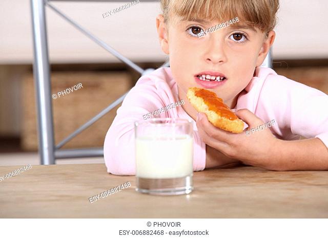 Girl having a snack