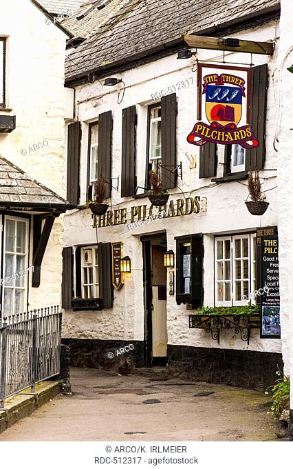 Pub Three Pilchards, Polperro, Cornwall, England, Great Britain, United Kingdom