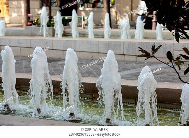 Fountains at Place de la Sorbonne. Paris, France