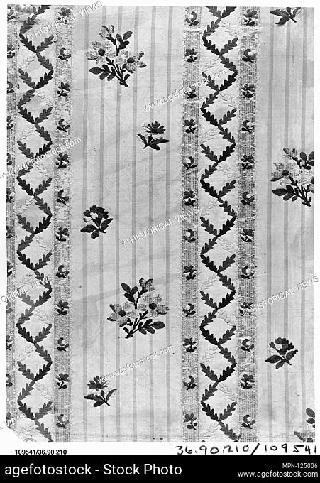 Piece. Date: 18th century; Culture: French; Medium: Silk and metal thread; Dimensions: L. 13 1/4 x W. 9 1/4 inches; Classification: Textiles-Woven