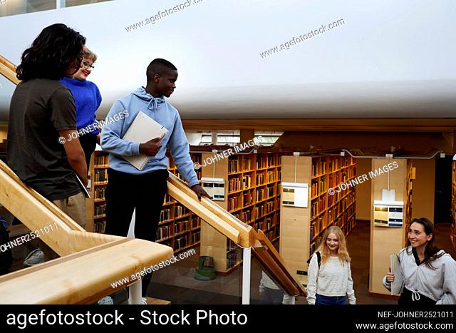 Group of students in library
