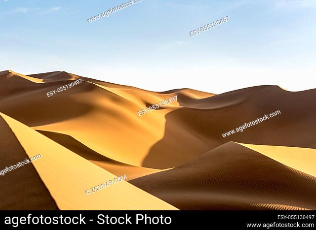 beautiful desert sand dunes at dusk, clipping path included