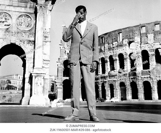 May 1, 1960 - Rome, Italy - Runner ABEBE BIKILA of Ethiopia was the first African to win an Olympics medal when he ran barefoot at the 1960 Olympics marathon in...