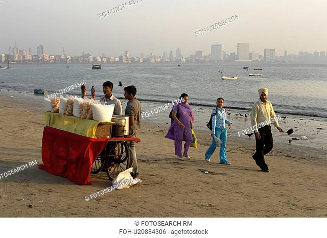 mumbai, people, chowpatty, india, person, beach