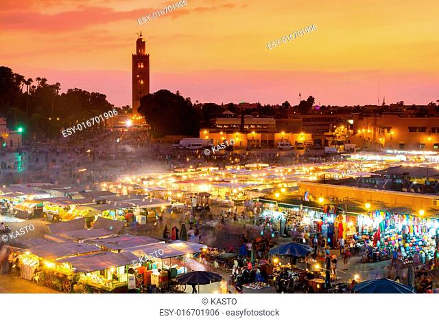 Jamaa el Fna also Jemaa el Fnaa or Djema el Fna or Djemaa el Fnaa is square and market place in Marrakesh's medina quarter