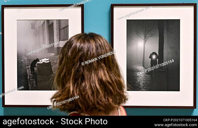 Photos by Swiss-French photographer Sabine Weiss are seen within the Rencontres d'Arles annual summer photography festival in Arles, France, on July 10, 2021