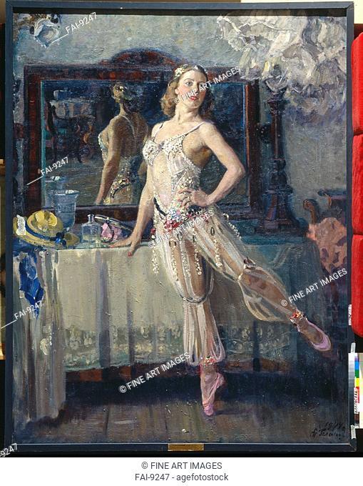 Portrait of the ballet dancer Sofia Golovkina (1915-2002). Gerasimov, Alexander Mikhailovich (1881-1963). Oil on canvas. Soviet Art. 1944. Regional A