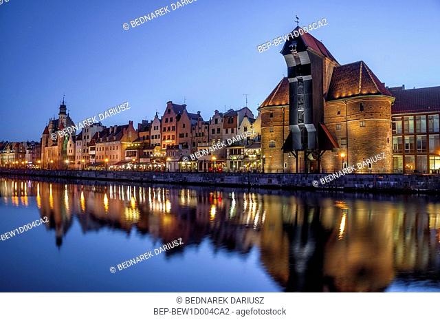 The medieval port crane. Gdansk, Pomeranian Voivodeship, Poland