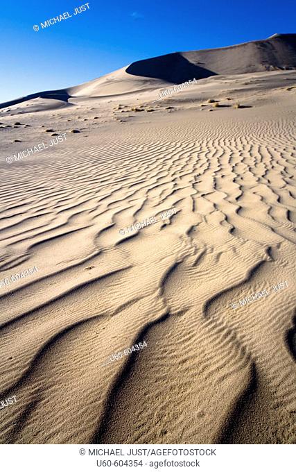 Lines of sand at Eureka Dunes in Death Valley National park, California. USA