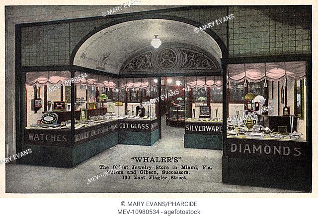 Whaler's jewellery store, East Flagler Street, Miami, Florida, USA. Claimed to be the oldest jewellery store in Miami