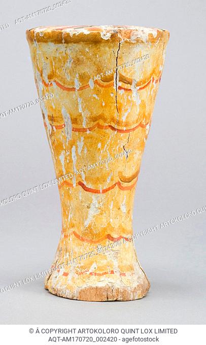 Model vase, New Kingdom, Dynasty 18, ca. 1479â€“1390 BC, From Egypt, Upper Egypt, Thebes, Sheikh Abd el-Qurna, Wood, paint, H. 18 Ã— Diam. 10