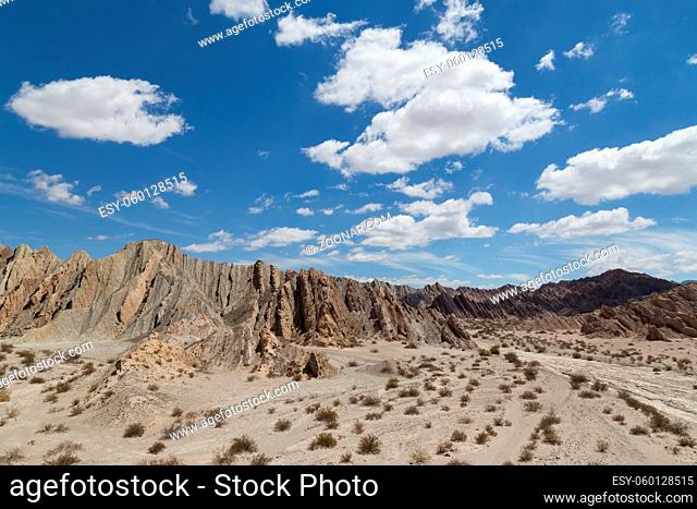 Special geological formations in the Quebrada de las Flechas in Northwest Argentina