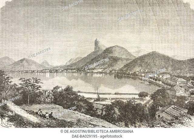 Botafogo bay, Rio de Janeiro, Brazil, drawing by Edouard Riou (1833-1900) from a photograph, from A Journey in Brazil, 1865-1866