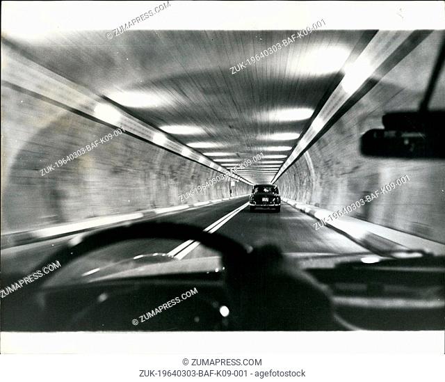 Mar. 03, 1964 - To Italy In Six Minutes Flat. After six years work, the &pound;10, 000, 000 great St. Bernard road tunnel under the St