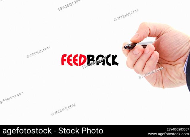 Feedback text concept isolated over white background