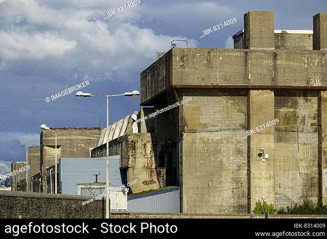Former U-boat repair yard Brest of the German Kriegsmarine from 1940 to 1944, with 330 metres width, 190 metres length and 17 metres height the largest bunker...