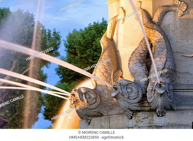 France, Bouches du Rhone, Aix en Provence, the Rotonde fountain