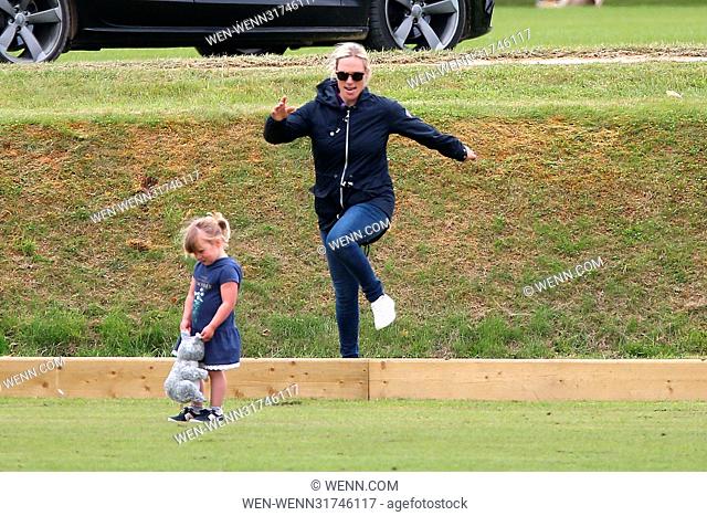 Gloucestershire Festival of Polo at Beaufort Polo Club in Westonbirt, Gloucestershire. Featuring: Mia Tindall, Zara Tindall Where: Westonbirt, Gloucestershire