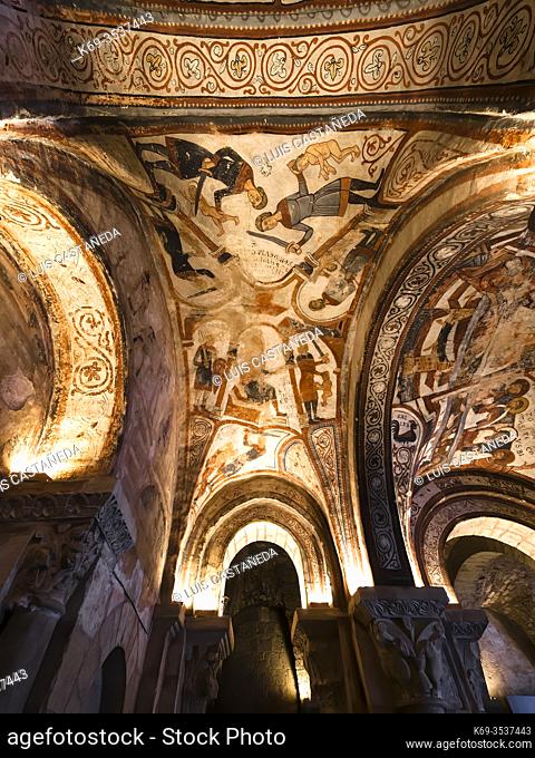 Royal Pantheon of San isidoro Basilica. Leon. Spain. Burial place of 40 kings, queens and princes of Leon and Castile, with 12th century romanesque frescoes