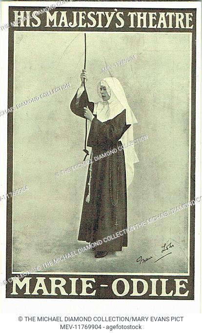 Promotional postcard for Marie-Odile by Edward Knoblauch. First produced in England at His Majesty’s Theatre, 8th June 1915