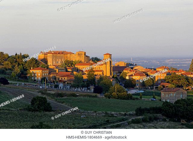 France, Rhone, Pays des Pierres Dorees, Frontenas village, Beaujolais vineyard