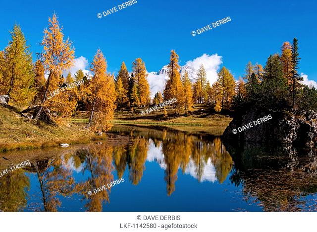 Mountain Lake, Reflection, Autumn, Autumn Foliage, Lago Federa, Dolomites, Italy