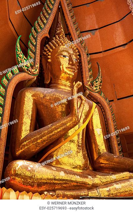 gigantic buddha in wat tham sua in kanchanaburi; thailand