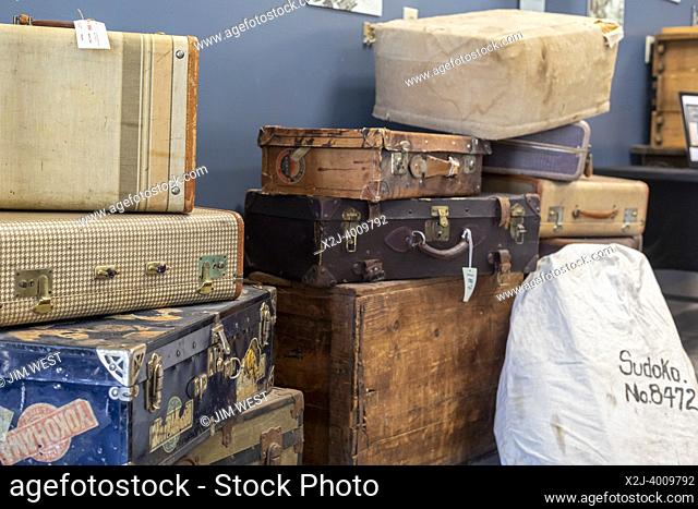 Granada, Colorado - The Amache Museum near the World War 2 Amache Japanese internment camp displays suitcases that internees brought with them when evicted from...