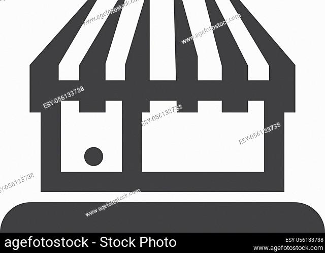 Store icon in black on a white background. Vector illustration
