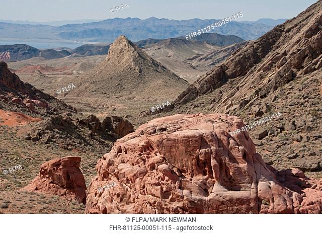 Jurassic sandstone rock formations, Bowl of Fire, Lake Mead National Recreation Area, Nevada, U S A , march