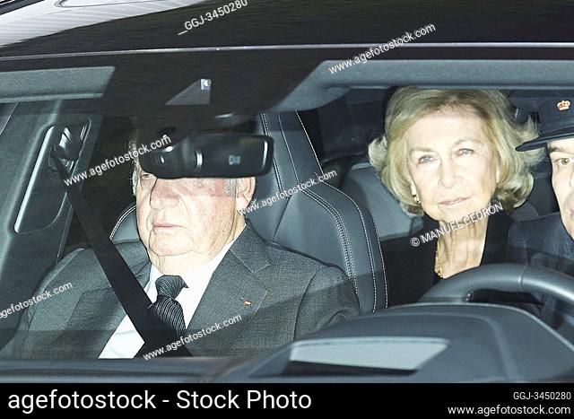 King Juan Carlos of Spain, The former Queen Sofia, Princess Irene of Greece attends Princess PIlar Borbon funeral chapel installed in the Gomez-Acebo house on...