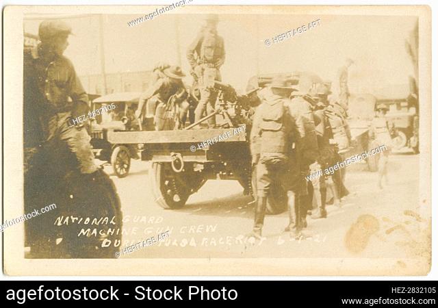 'National Guard Machine Gun Crew during Tulsa Race Riot 6-1-21', 1921. Creator: Unknown