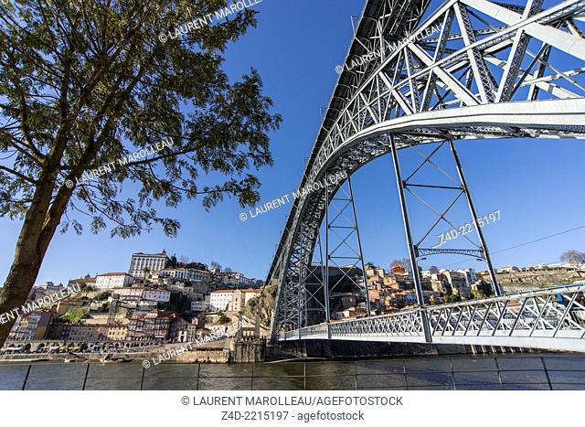 The Dom Luis I Bridge over Douro river, Porto, Douro Litoral Province, Portugal, Europe