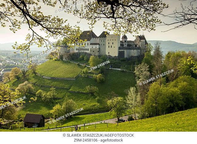 Spring afternoon at Lenzburg castle, canton of Aargau, Switzerland