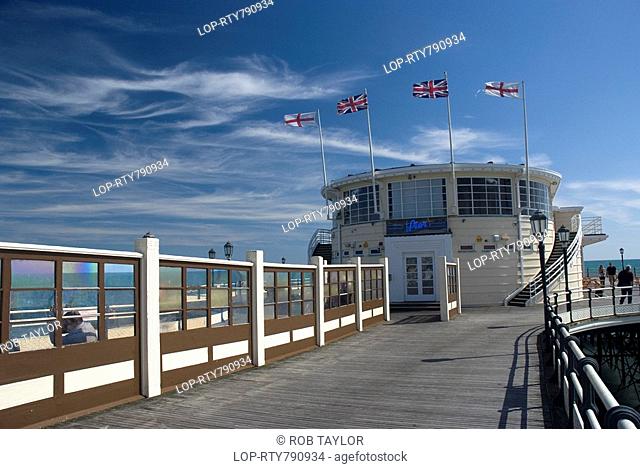 England, West Sussex, Worthing, The southern pavilion on Worthing pier, currently home to a nightclub, 'The Pier'