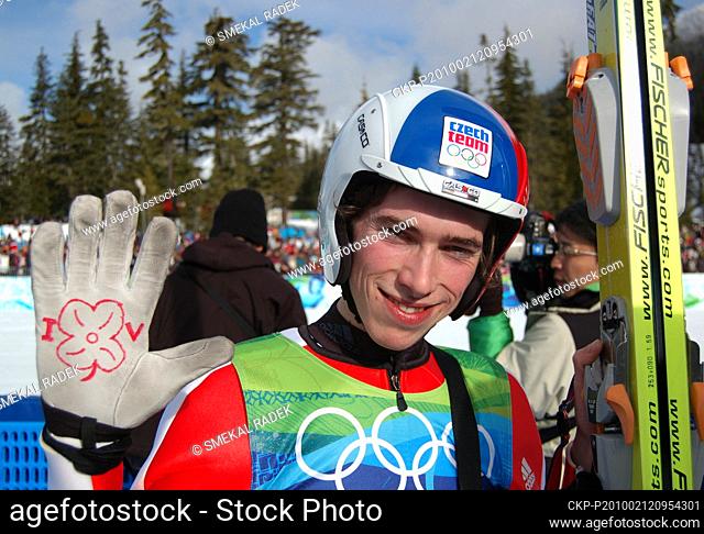 ***FILE PHOTO*** Czech ski jumper Antonin Hajek smiles after qualifying on the middle bridge, which was on the program of the Olympic Games in Whistler, Canada